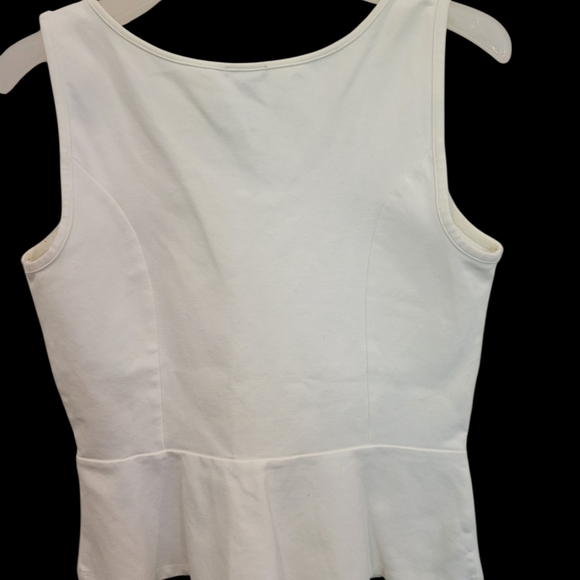 Ann Taylor Cotton Nylon Sleeveless Top In White MED - Picture 5 of 6